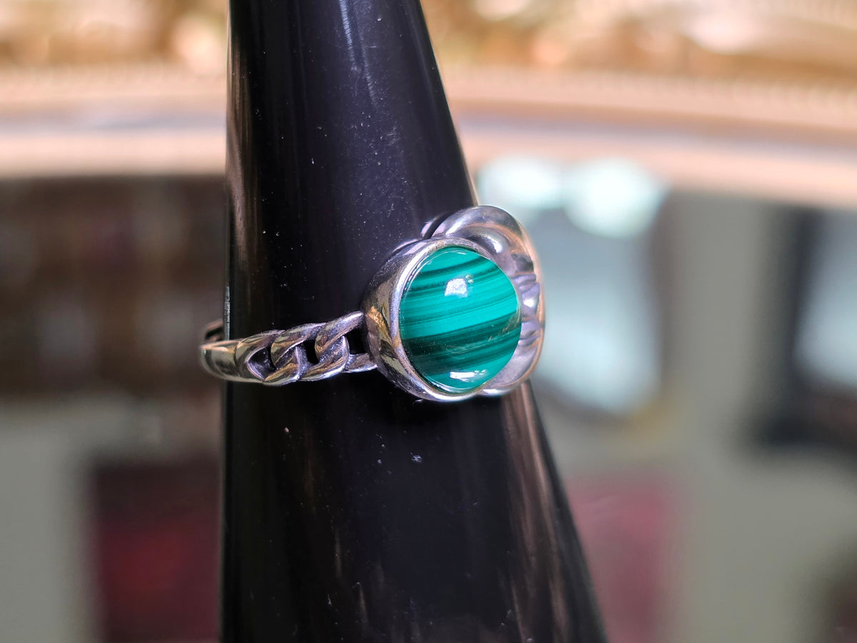 Malachite Moon Ring