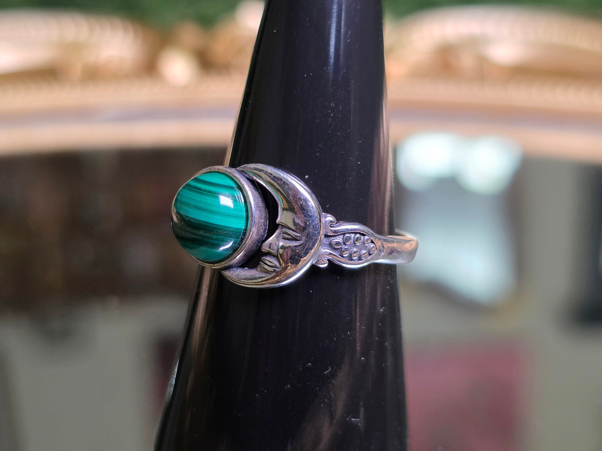 Malachite Moon Ring