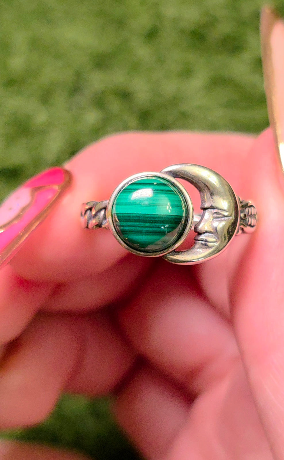 Malachite Moon Ring