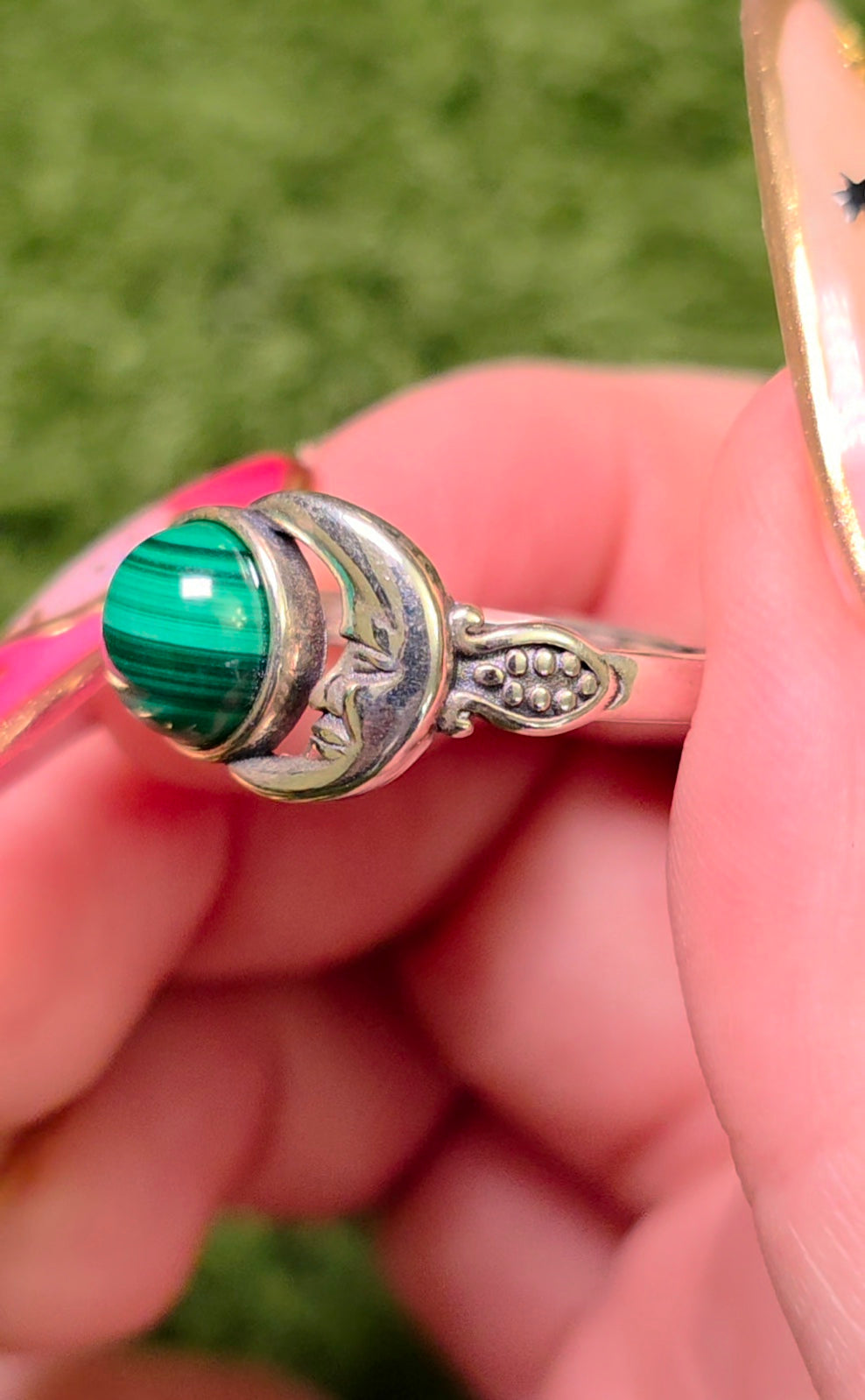 Malachite Moon Ring