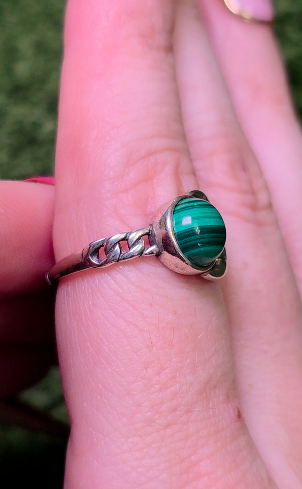 Malachite Moon Ring
