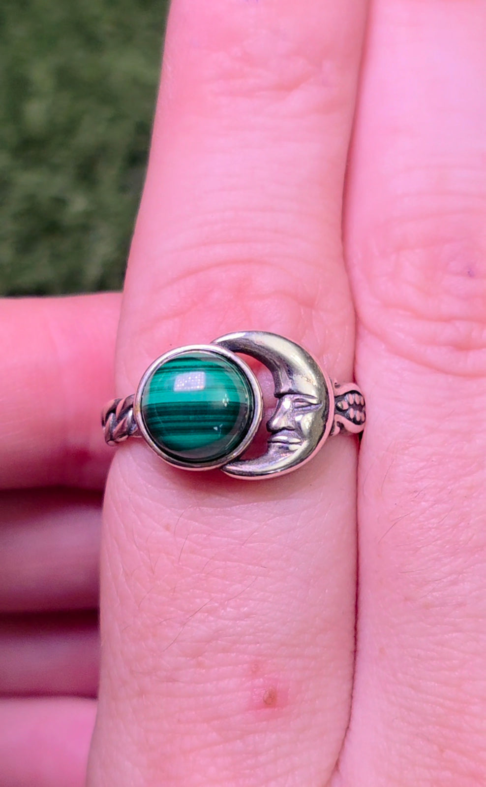 Malachite Moon Ring