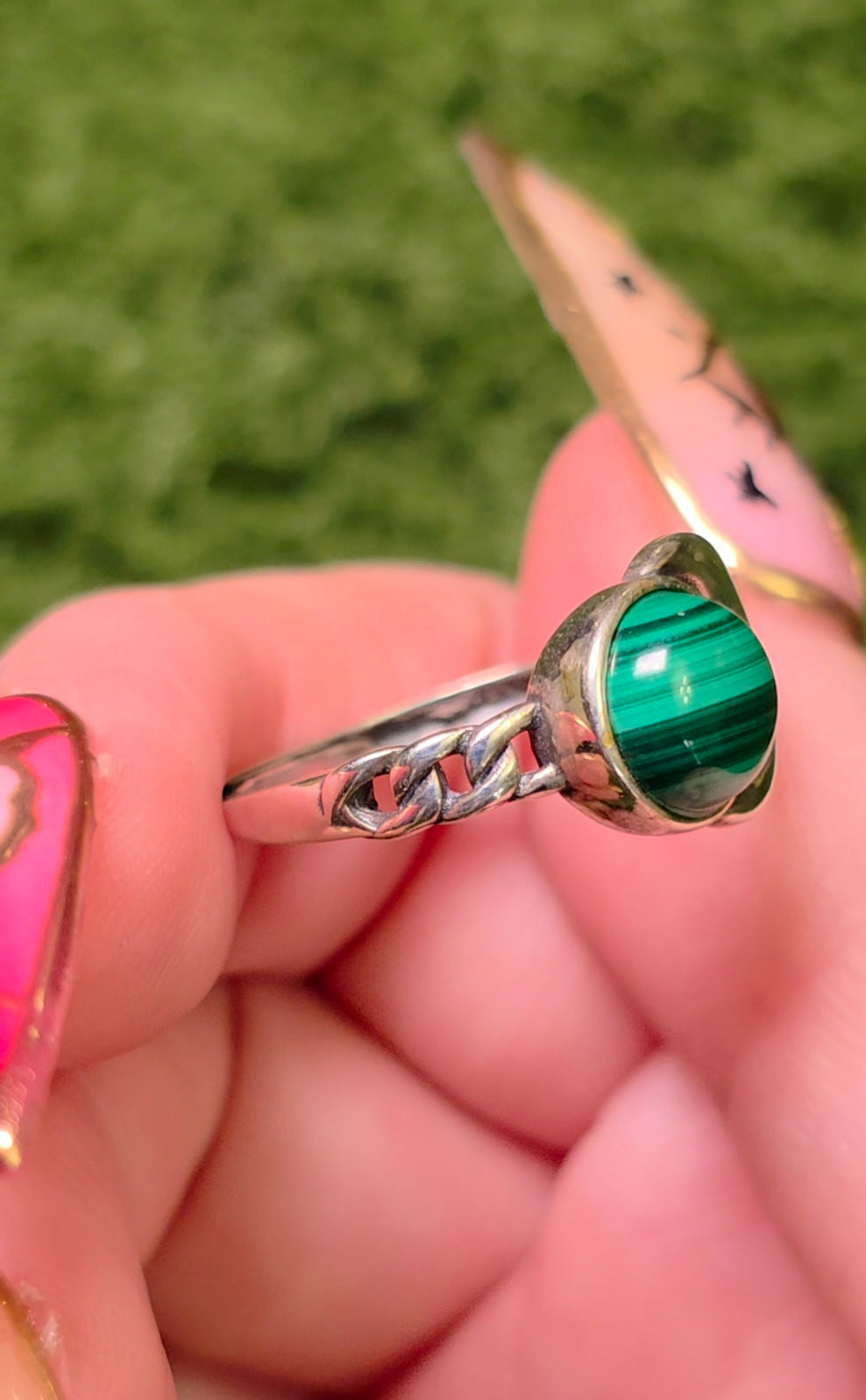 Malachite Moon Ring