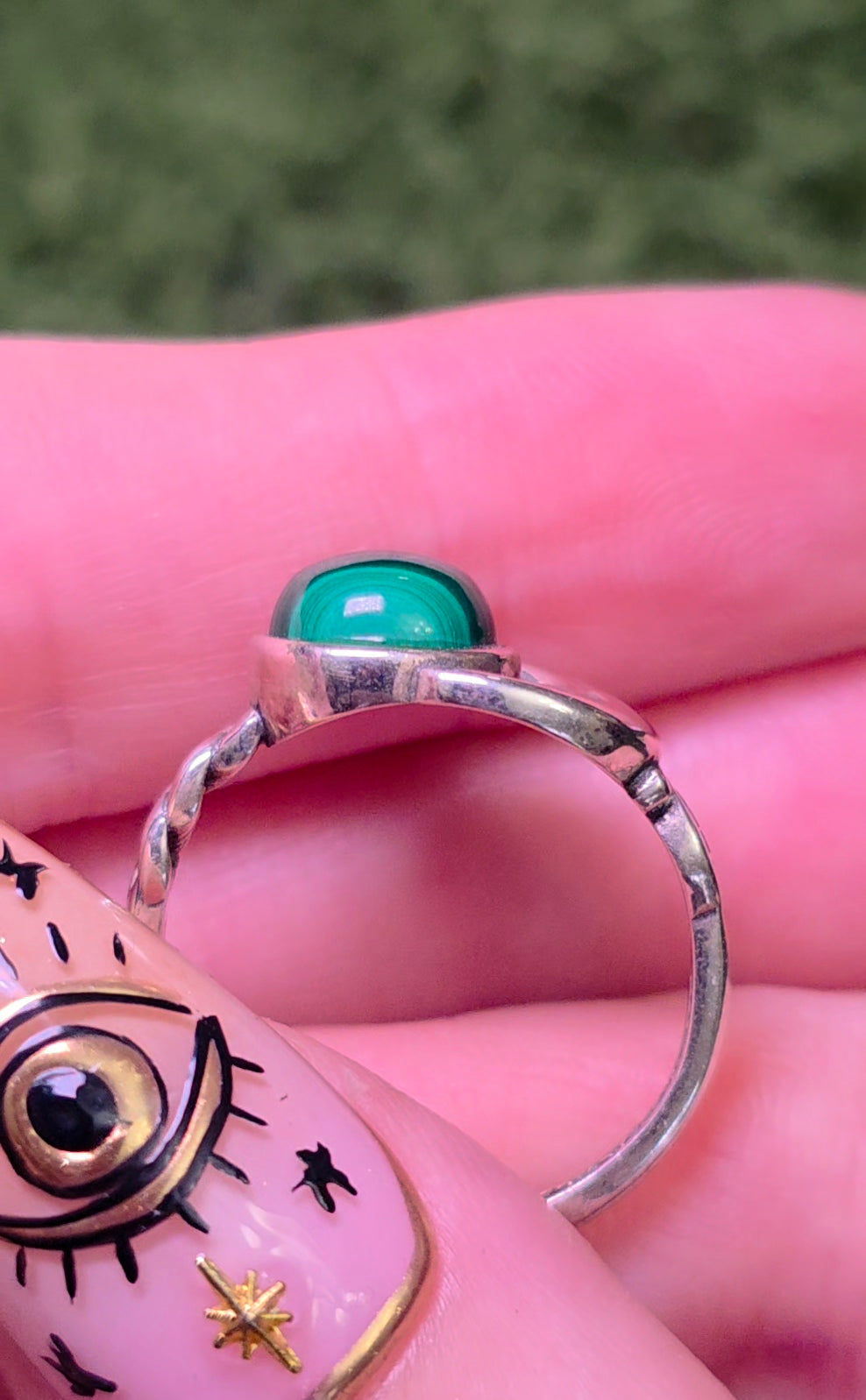 Malachite Moon Ring