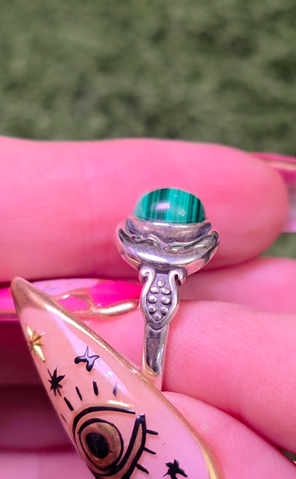 Malachite Moon Ring