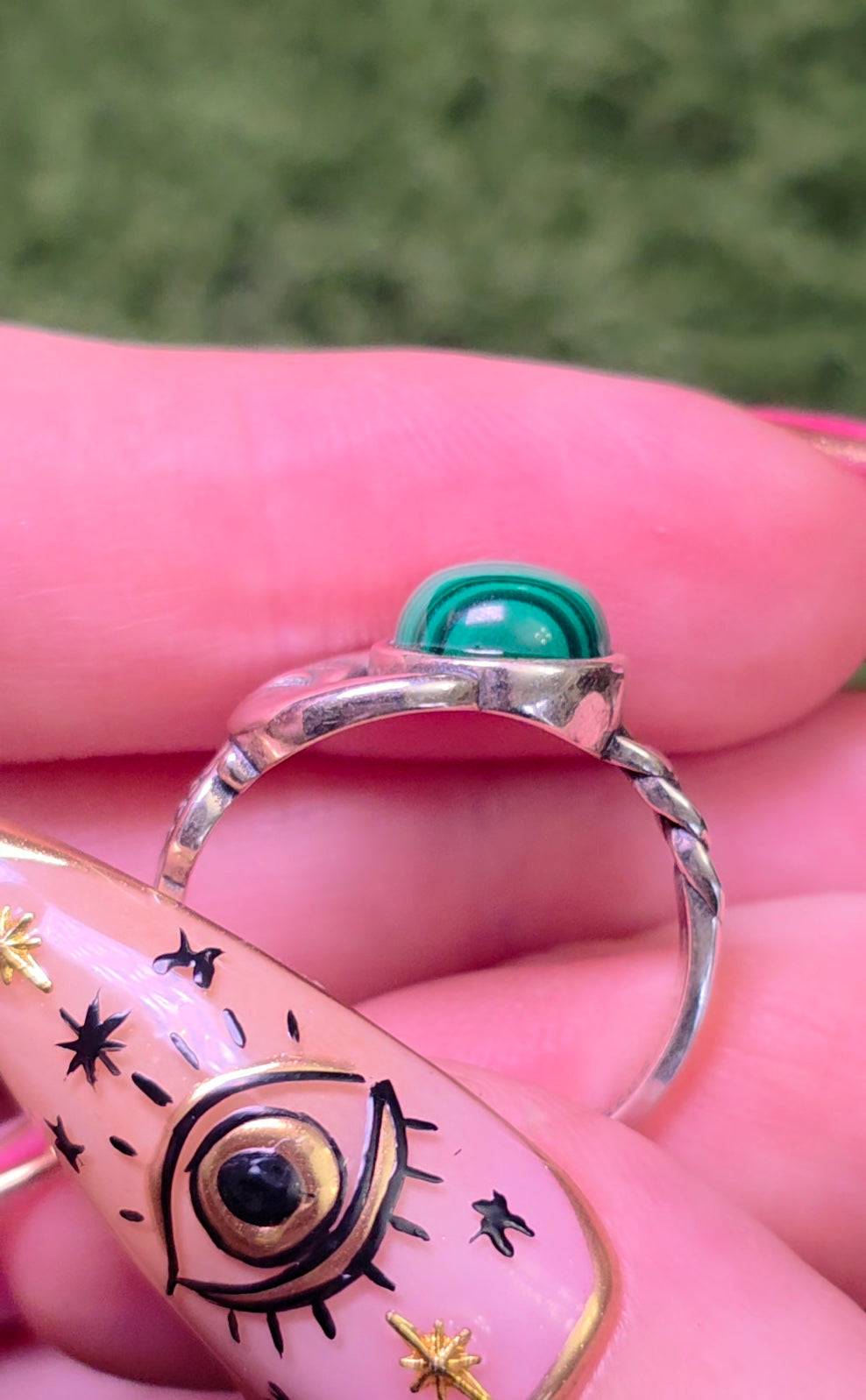 Malachite Moon Ring