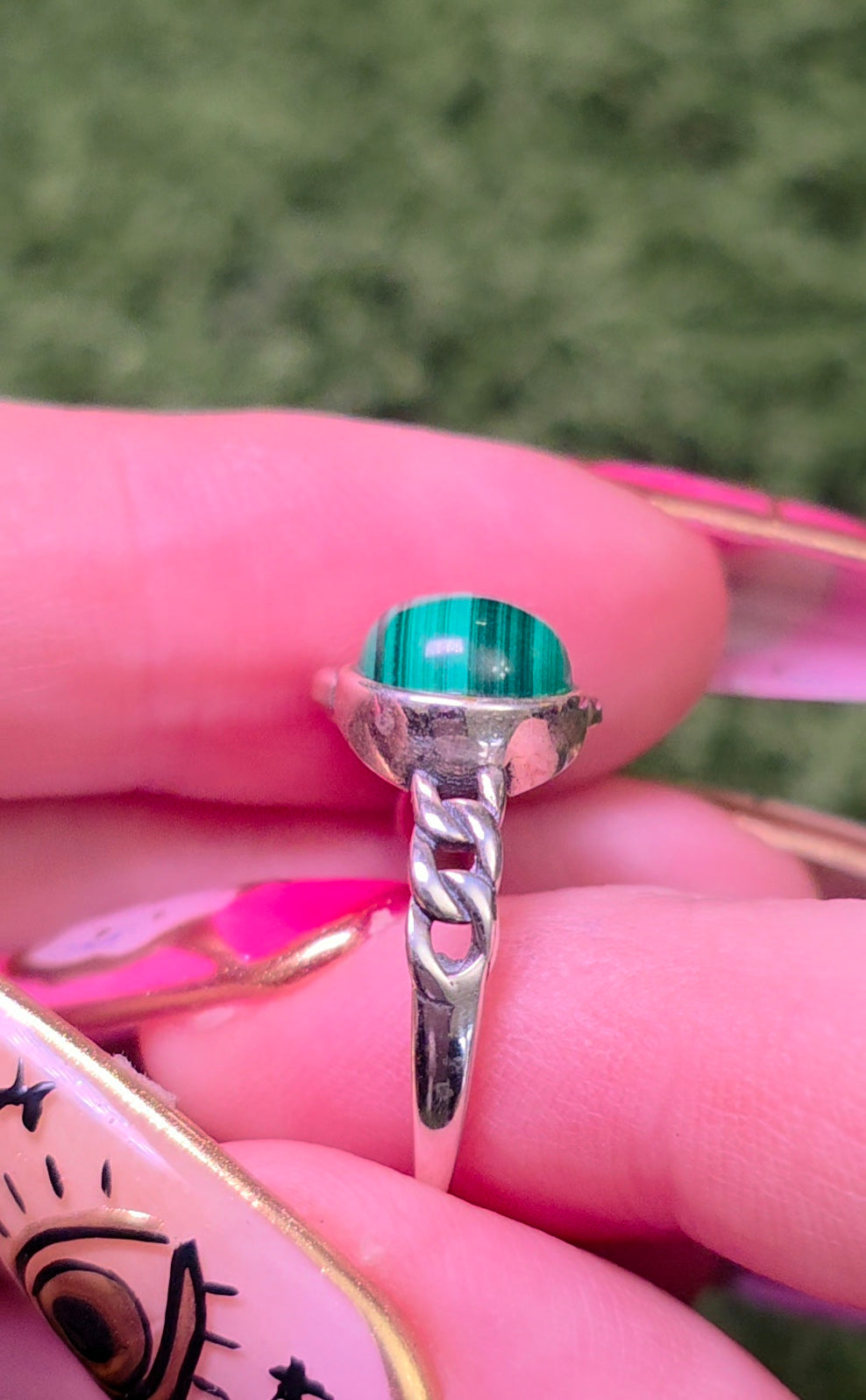Malachite Moon Ring