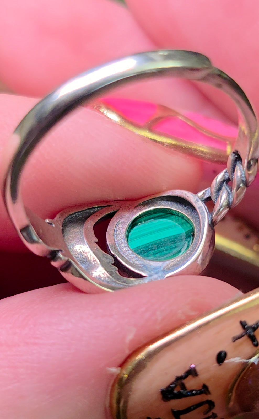 Malachite Moon Ring