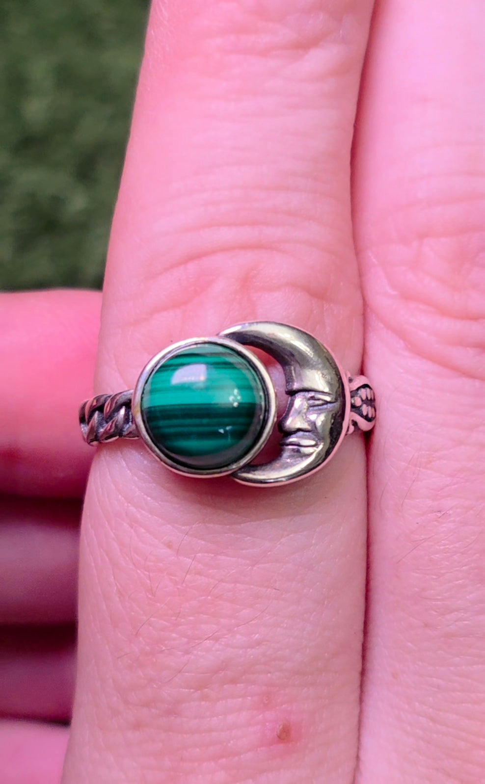 Malachite Moon Ring