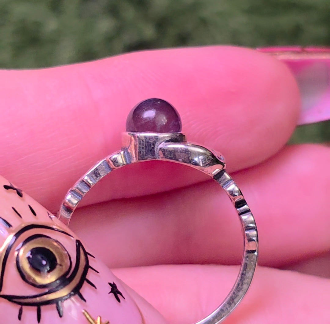 Aquamarine Moon Ring