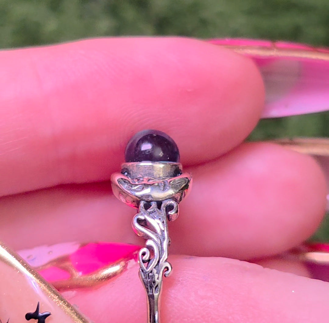 Aquamarine Moon Ring
