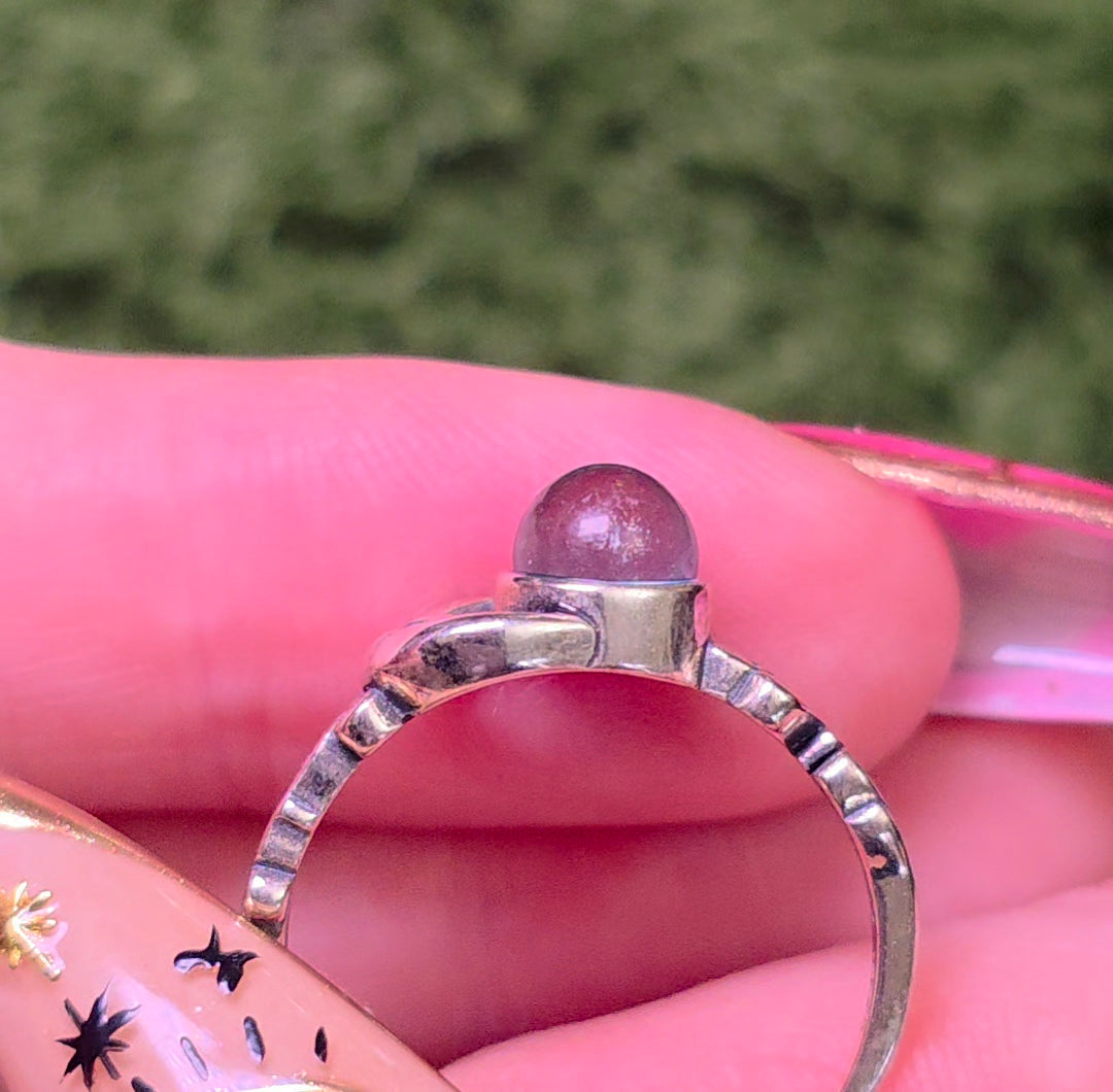 Aquamarine Moon Ring