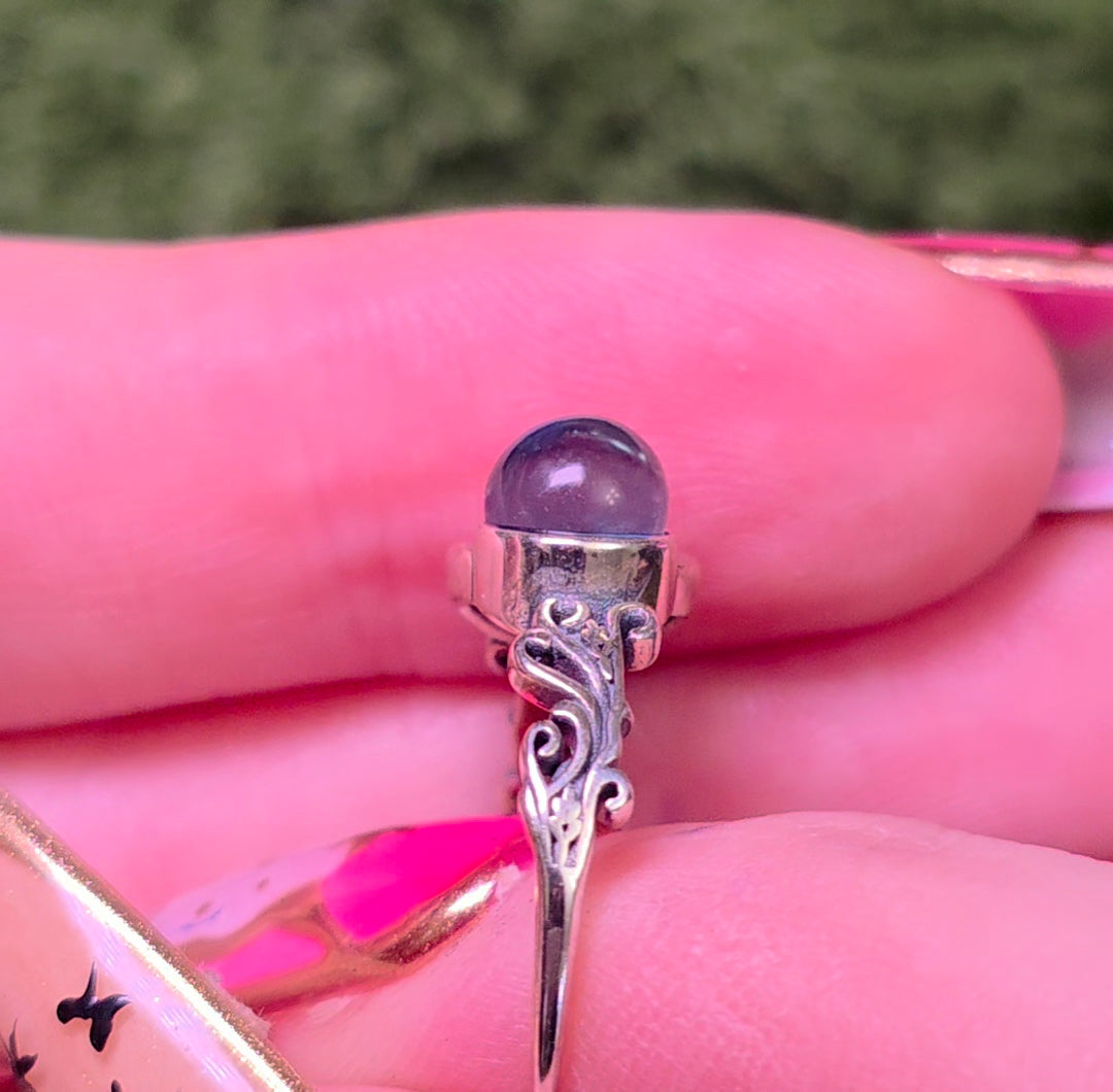 Aquamarine Moon Ring