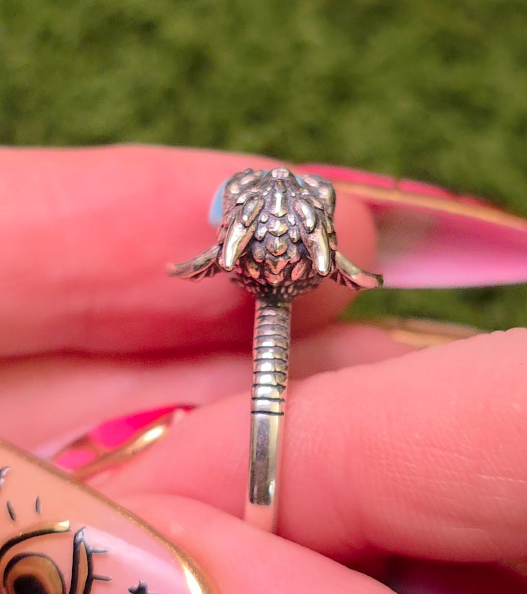 Larimar Heart & Dragon Ring