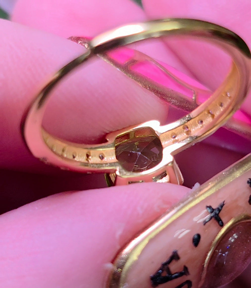 Peridot & Zircon Gold-Plated Ring