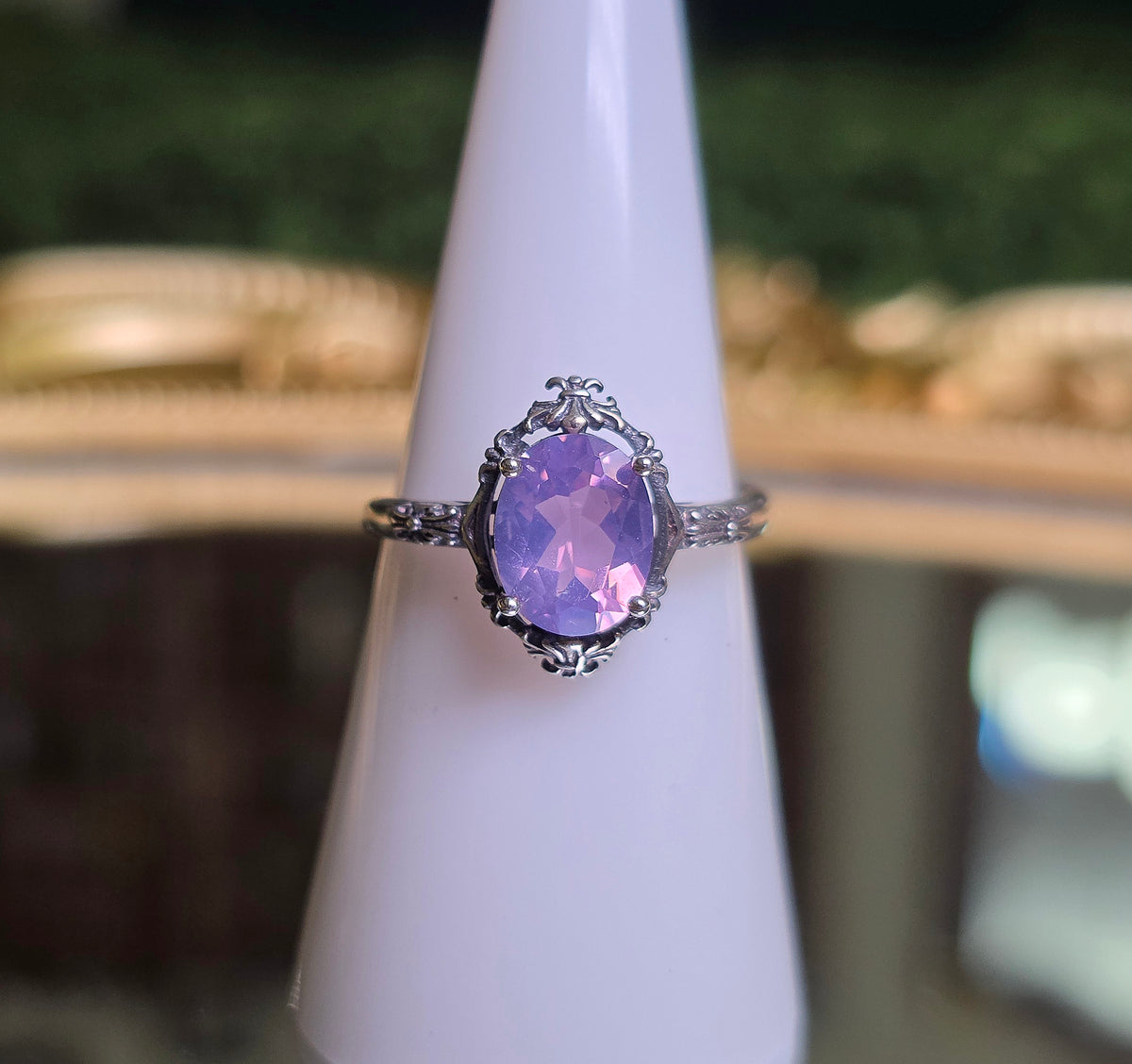Lavender Moon Quartz Vintage-Style Ring
