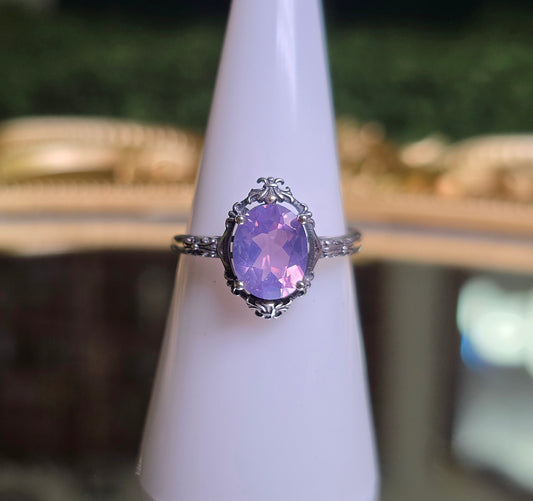 Lavender Moon Quartz Vintage-Style Ring