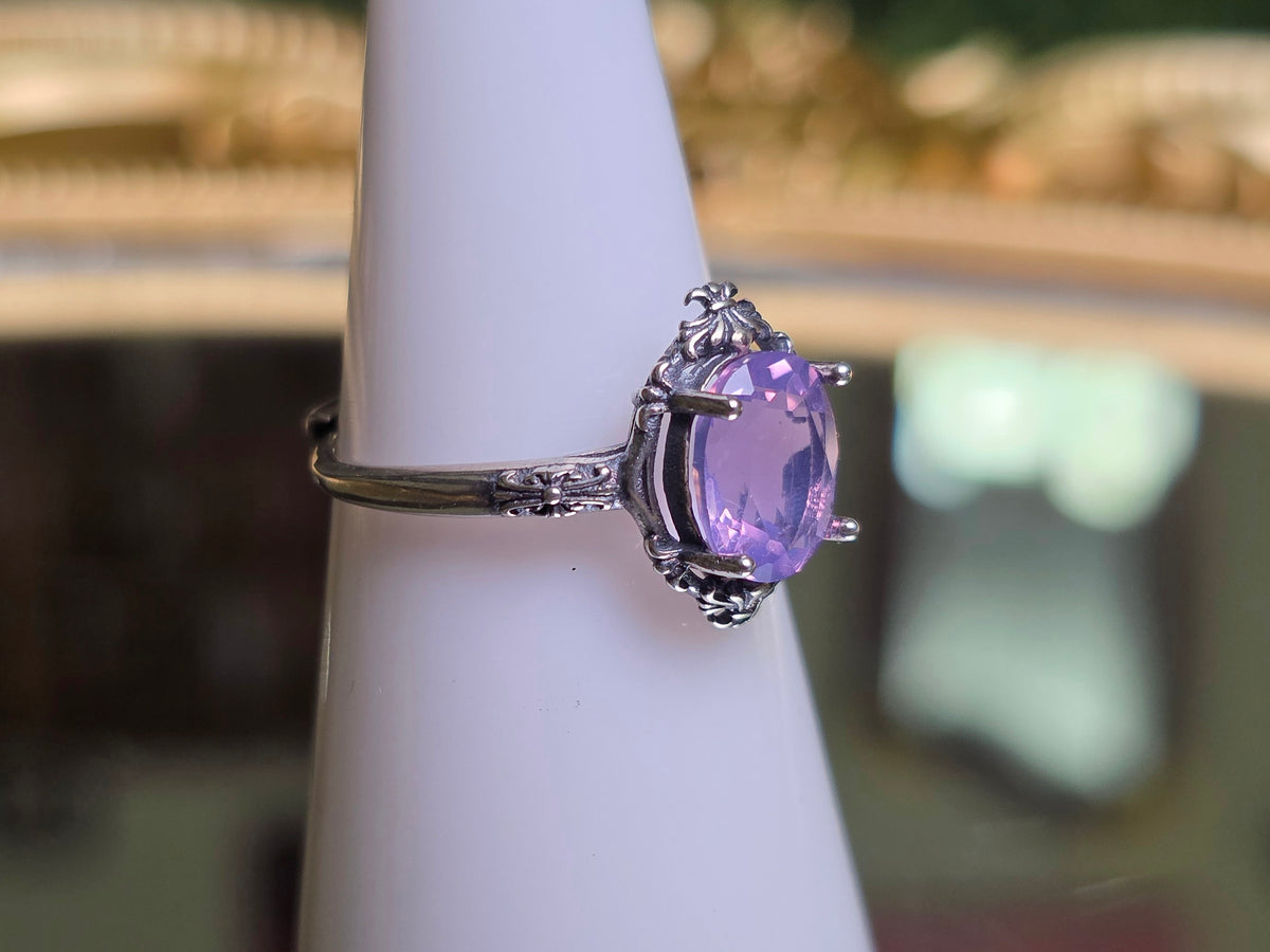 Lavender Moon Quartz Vintage-Style Ring