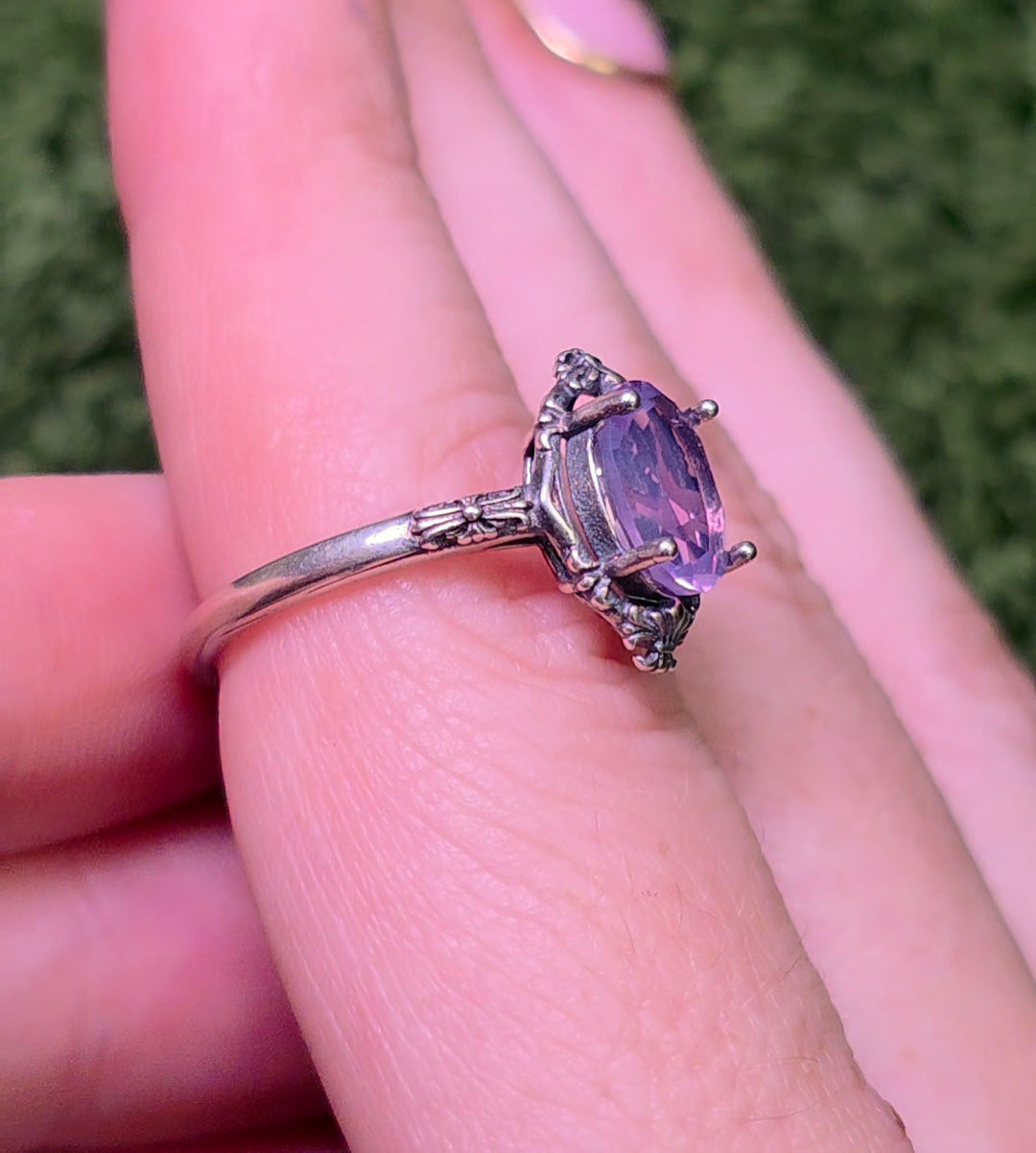 Lavender Moon Quartz Vintage-Style Ring