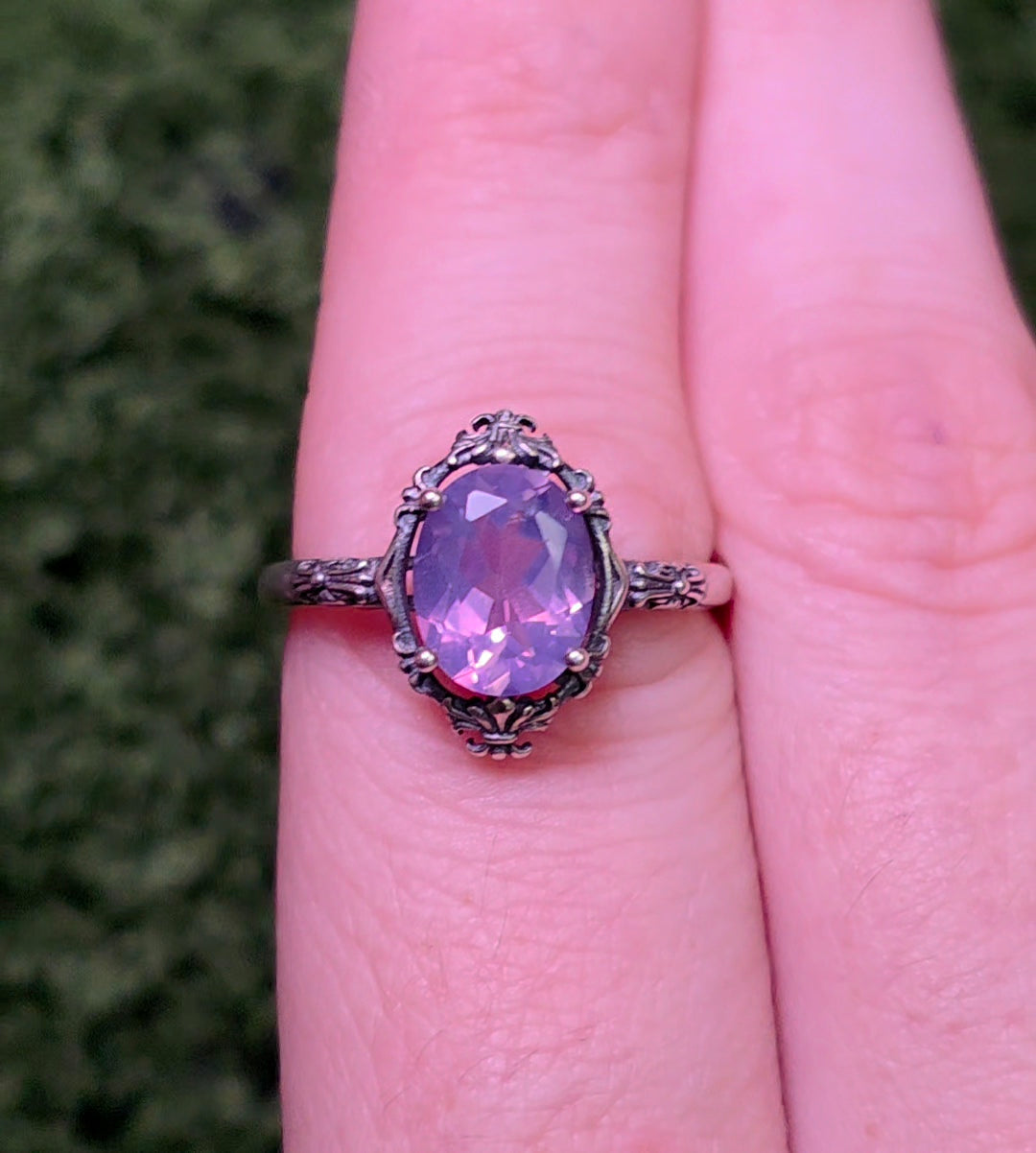 Lavender Moon Quartz Vintage-Style Ring