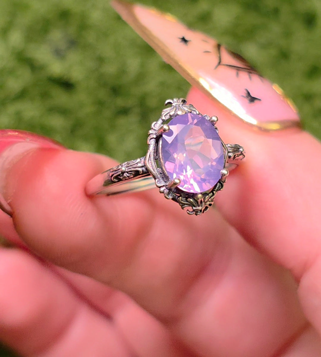 Lavender Moon Quartz Vintage-Style Ring