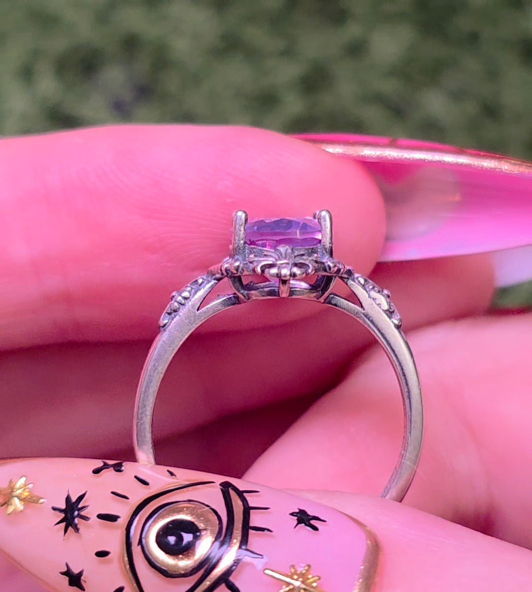 Lavender Moon Quartz Vintage-Style Ring