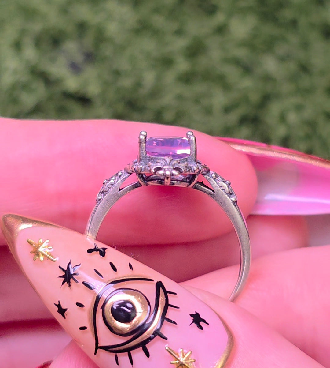 Lavender Moon Quartz Vintage-Style Ring