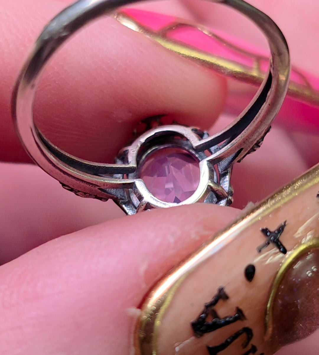 Lavender Moon Quartz Vintage-Style Ring