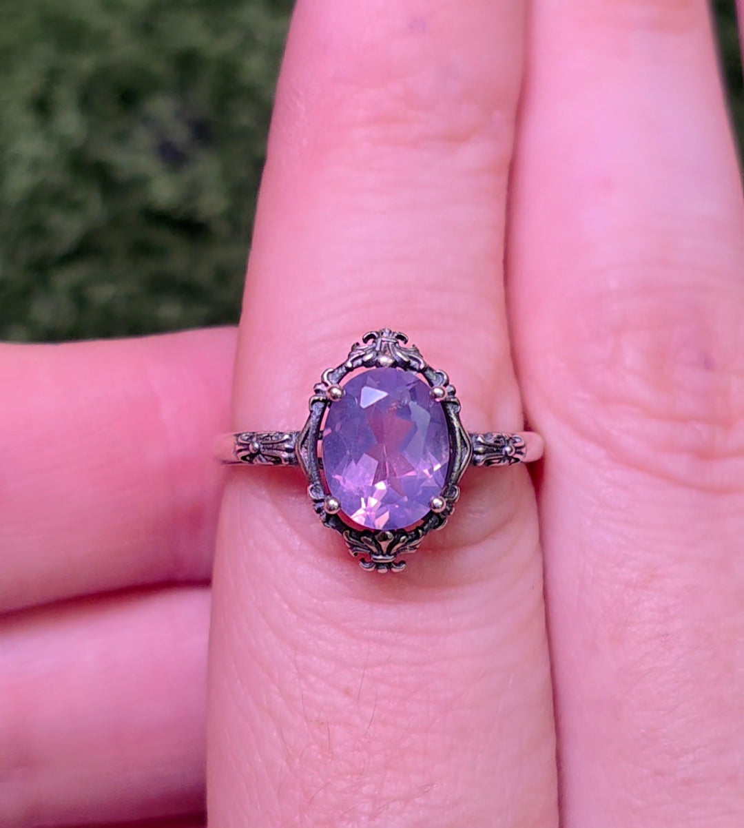 Lavender Moon Quartz Vintage-Style Ring