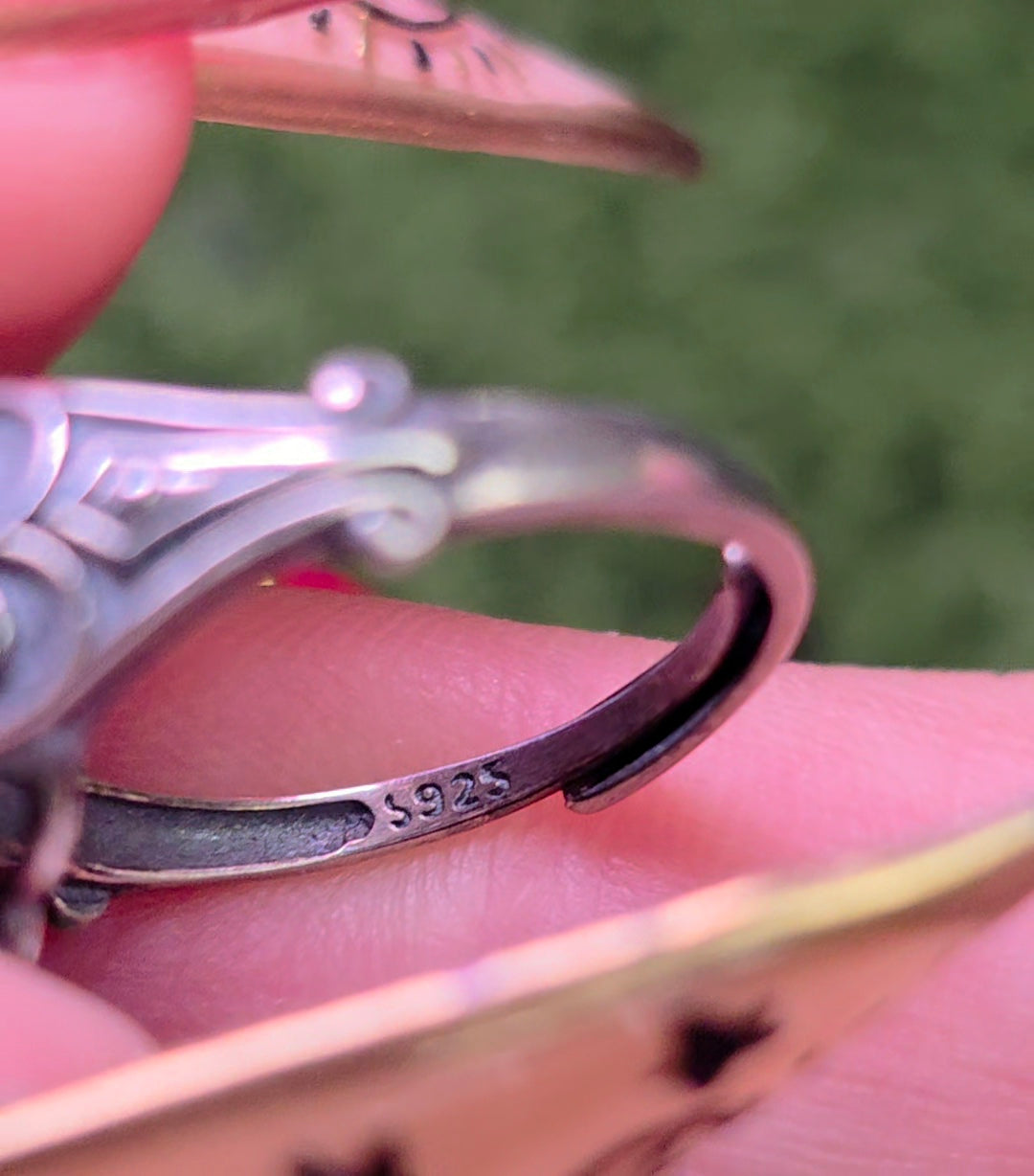 Lavender Moon Quartz Scrollwork Ring