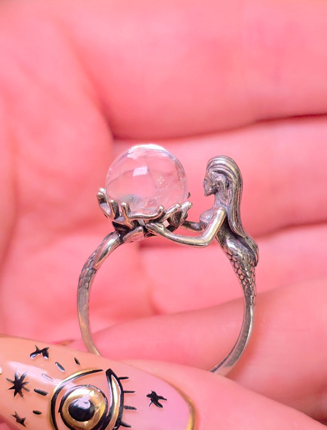 Angel Feather Quartz Mermaid Ring