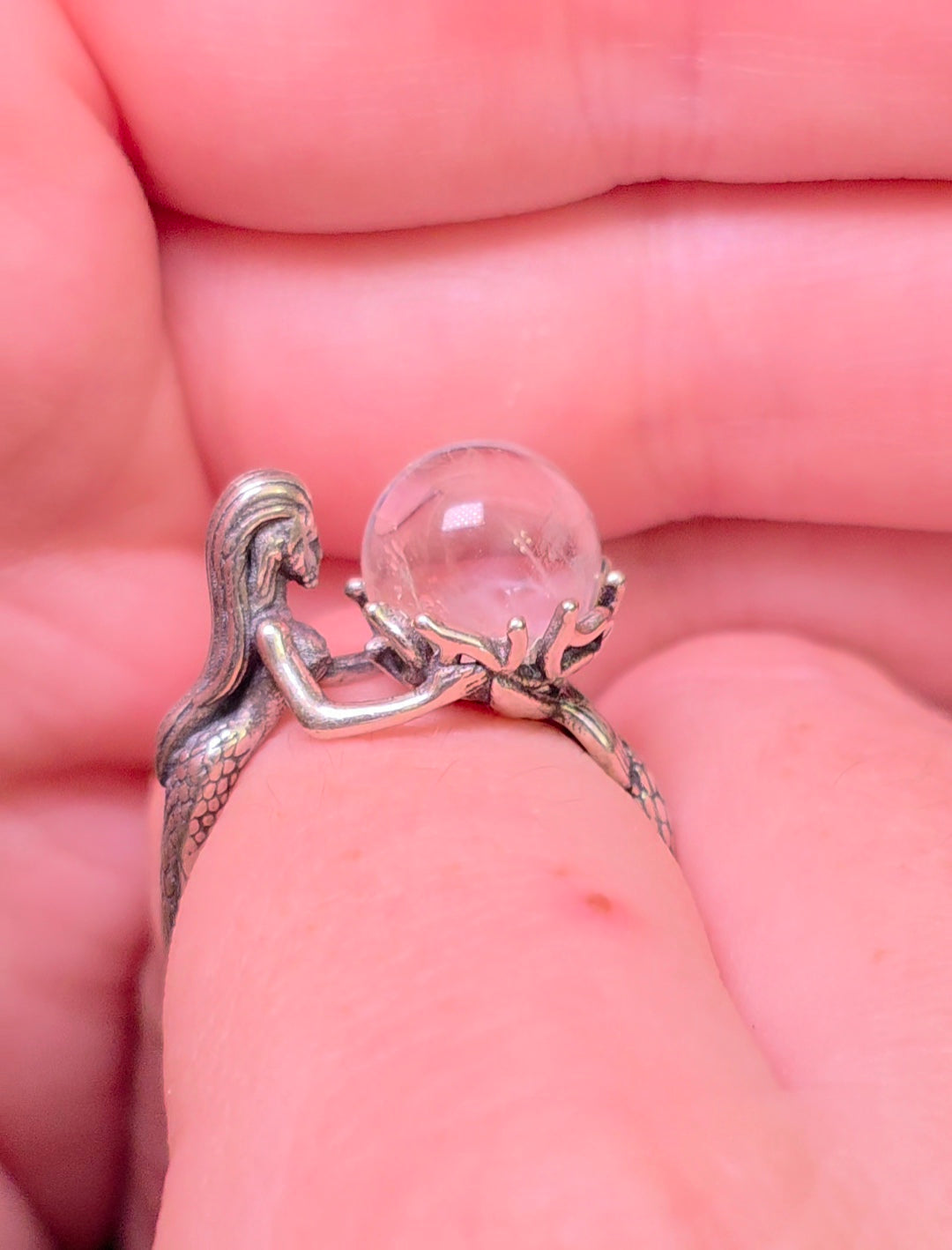 Angel Feather Quartz Mermaid Ring