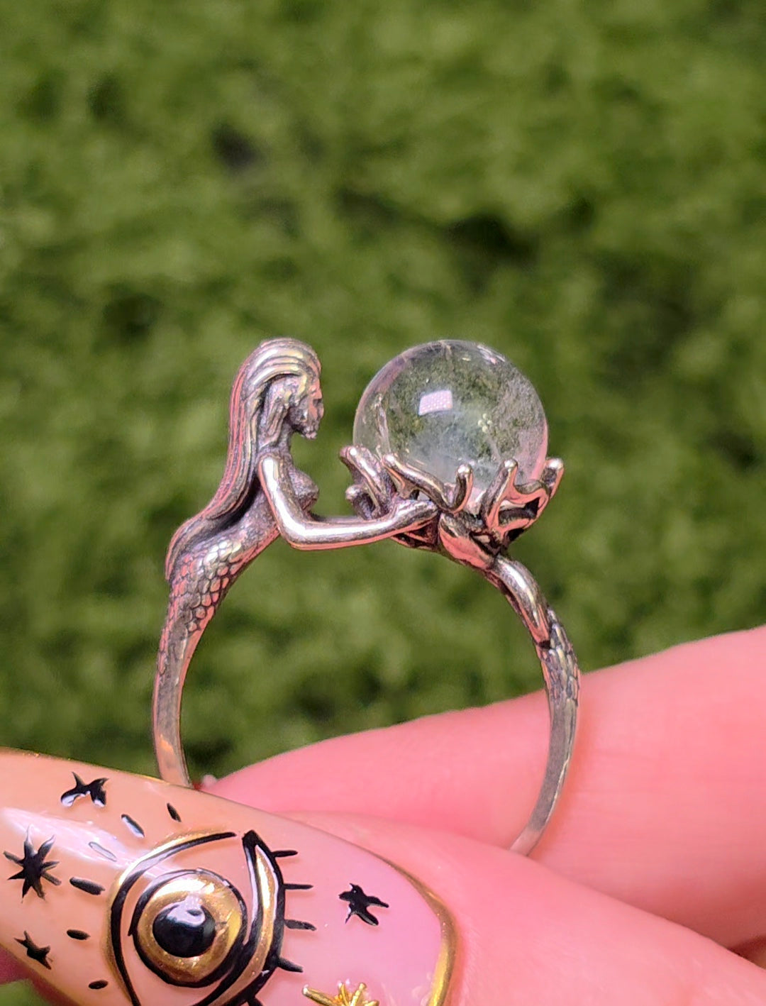 Angel Feather Quartz Mermaid Ring
