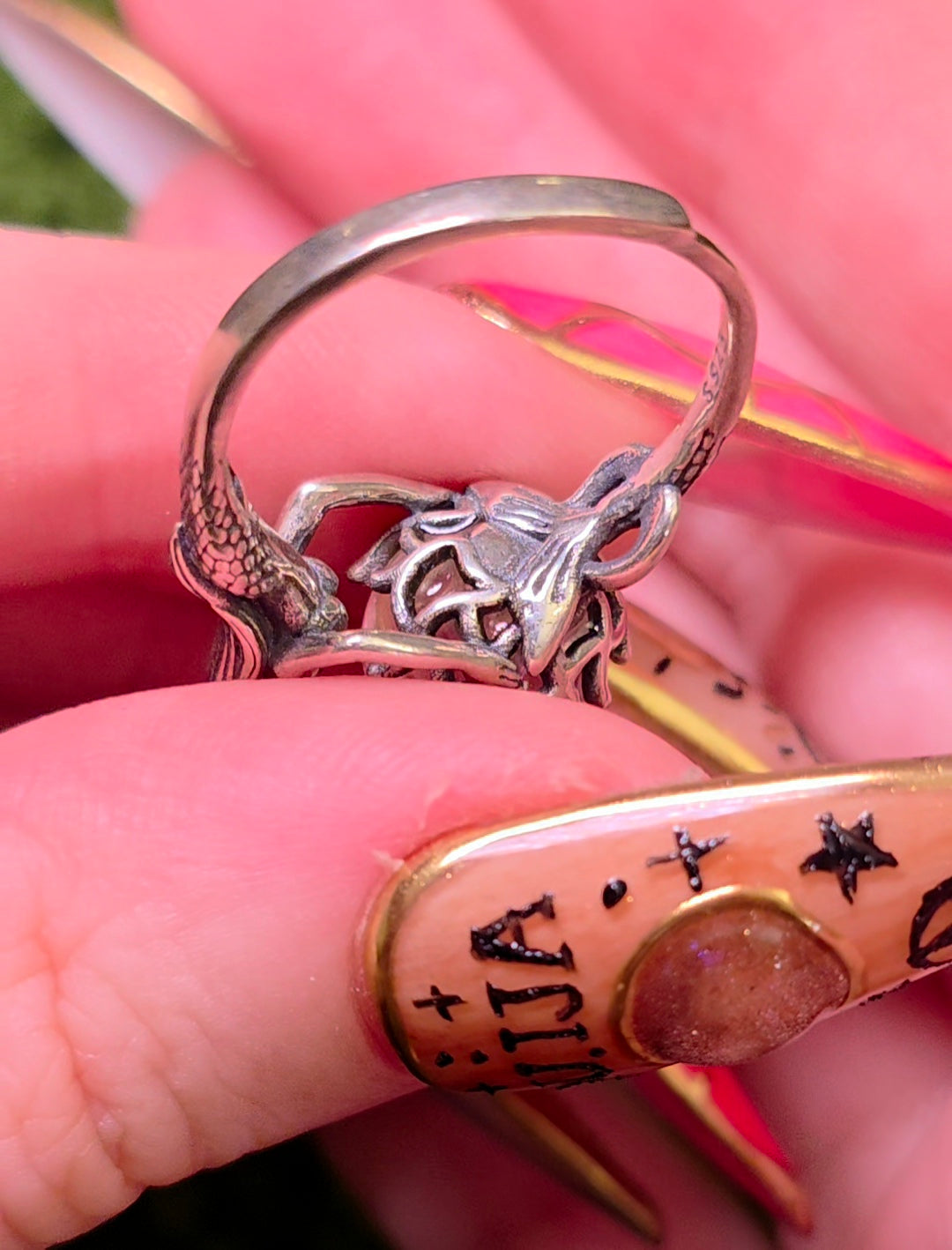 Angel Feather Quartz Mermaid Ring