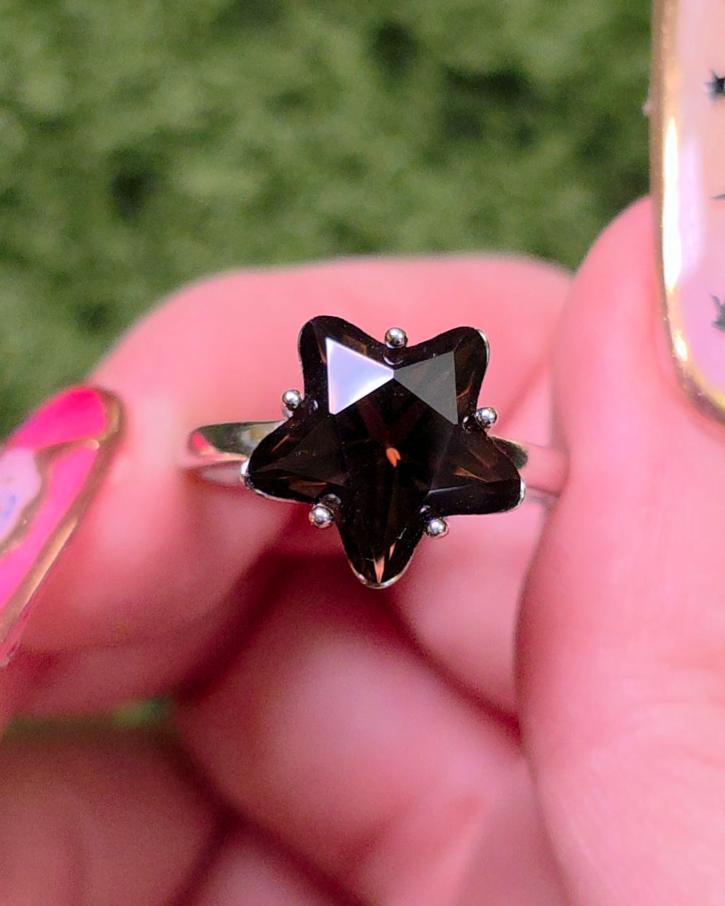 Smokey Quartz Star Ring C