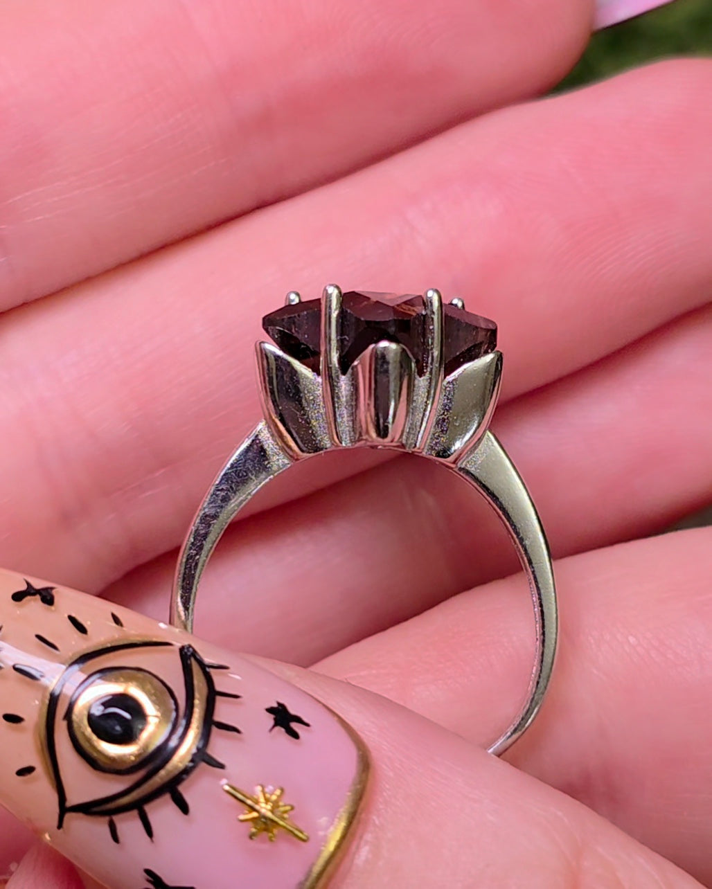 Smokey Quartz Star Ring C