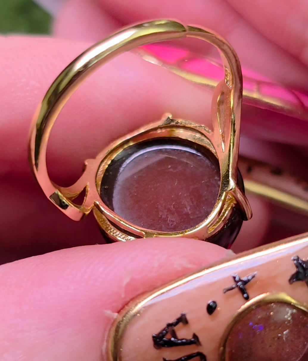 Agate Eye Gold-Plated Ring