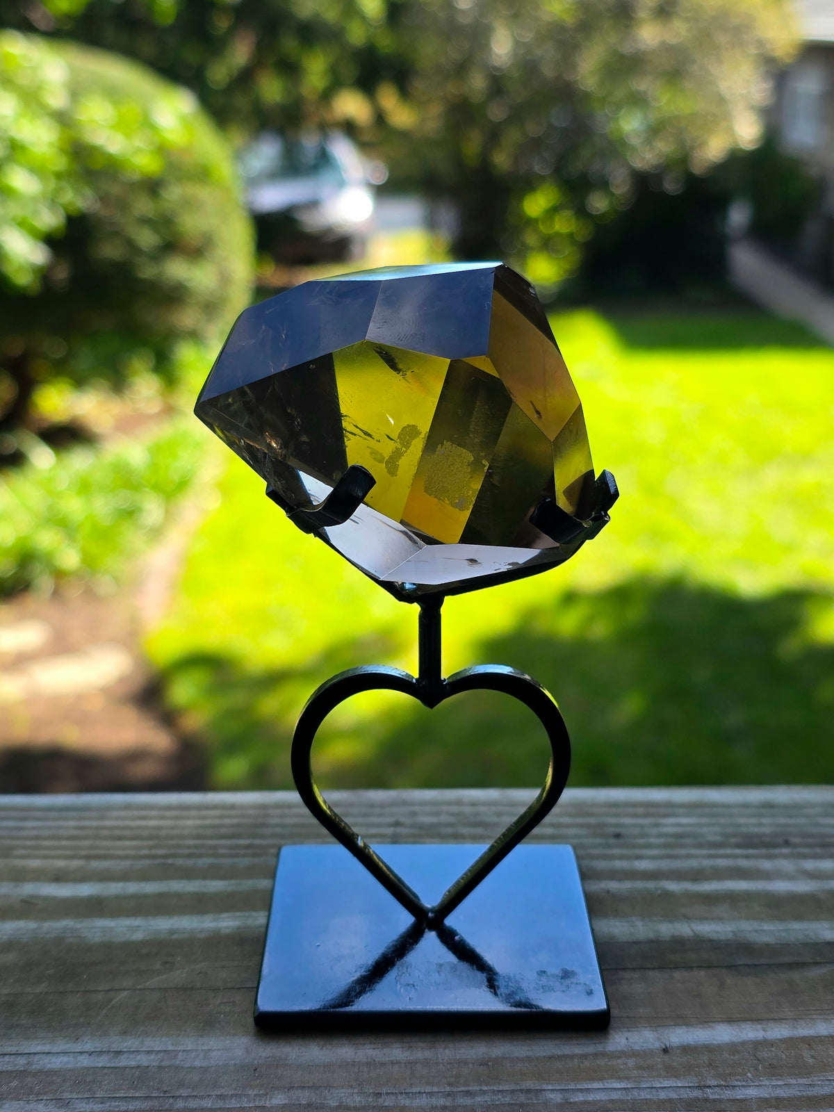 Smokey Quartz Freeform on Heart Stand A