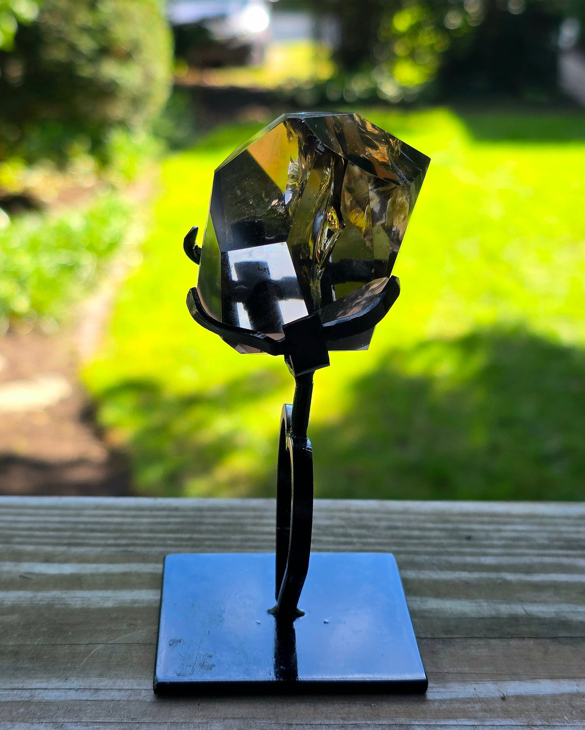 Smokey Quartz Freeform on Heart Stand A
