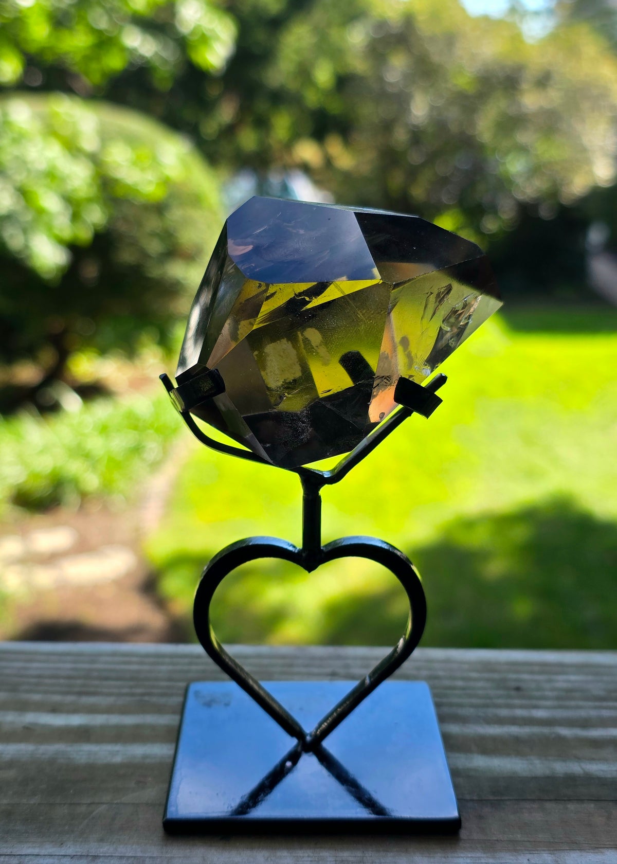 Smokey Quartz Freeform on Heart Stand A