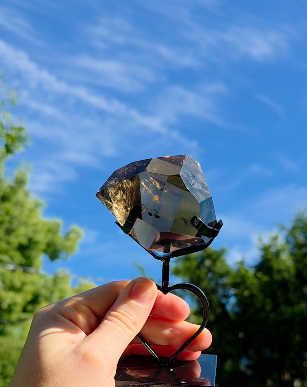 Smokey Quartz Freeform on Heart Stand A