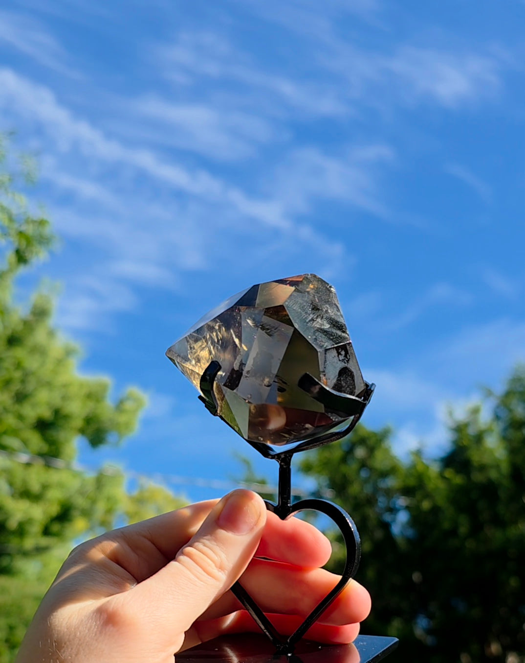 Smokey Quartz Freeform on Heart Stand A