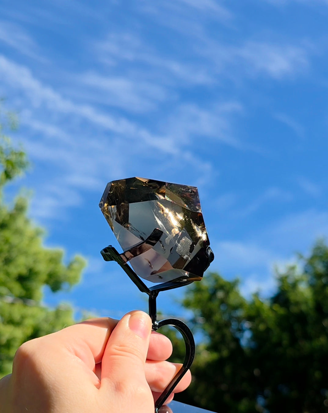 Smokey Quartz Freeform on Heart Stand A