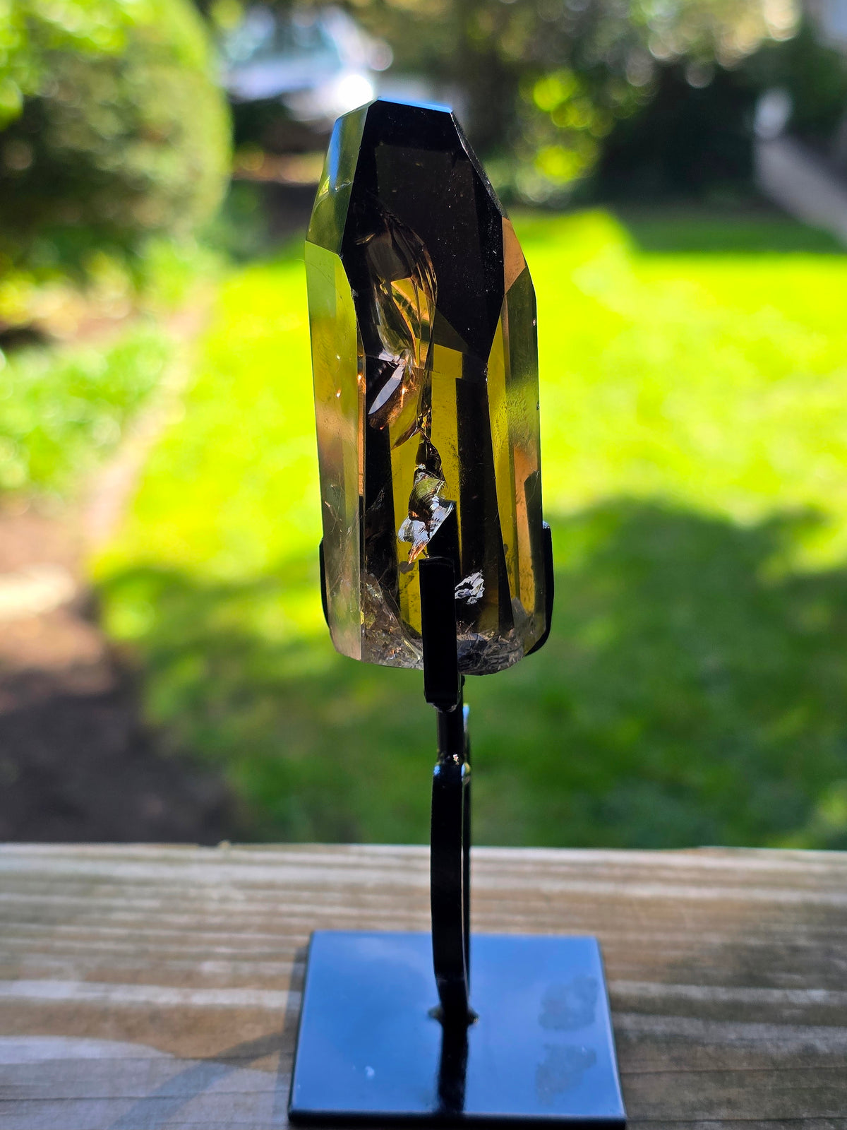 Smokey Quartz Freeform on Heart Stand B