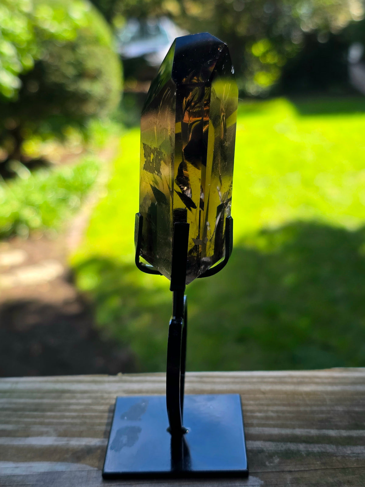 Smokey Quartz Freeform on Heart Stand B