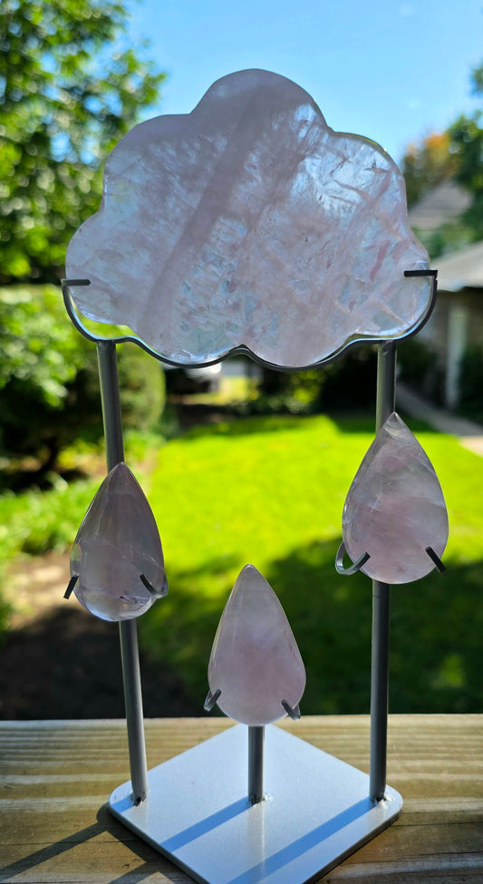 Rose Quartz Rain Cloud on Stand A