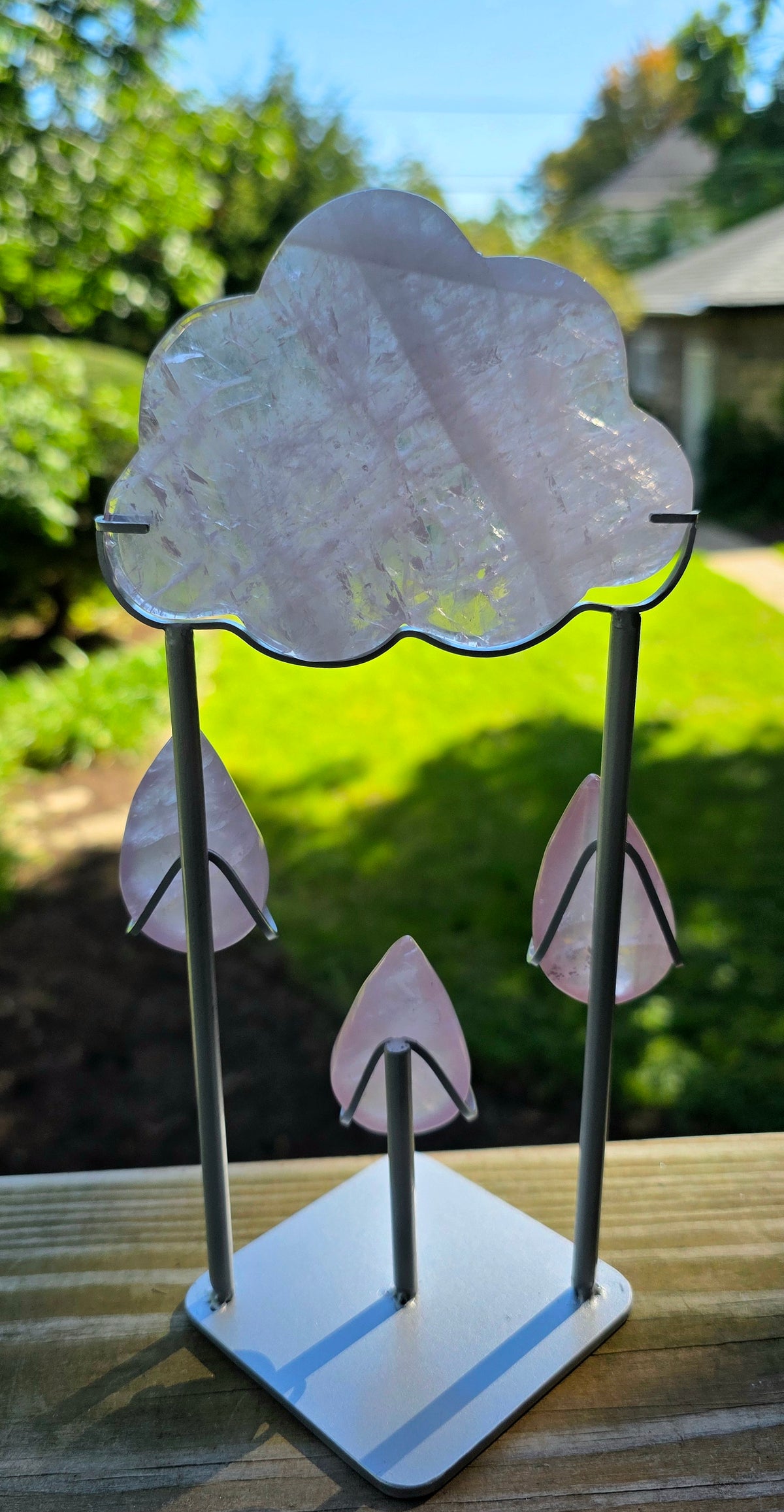 Rose Quartz Rain Cloud on Stand A