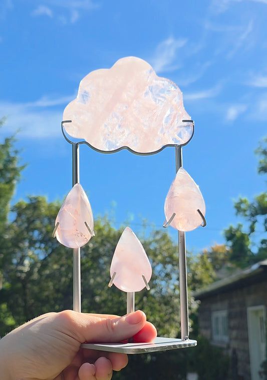 Rose Quartz Rain Cloud on Stand A