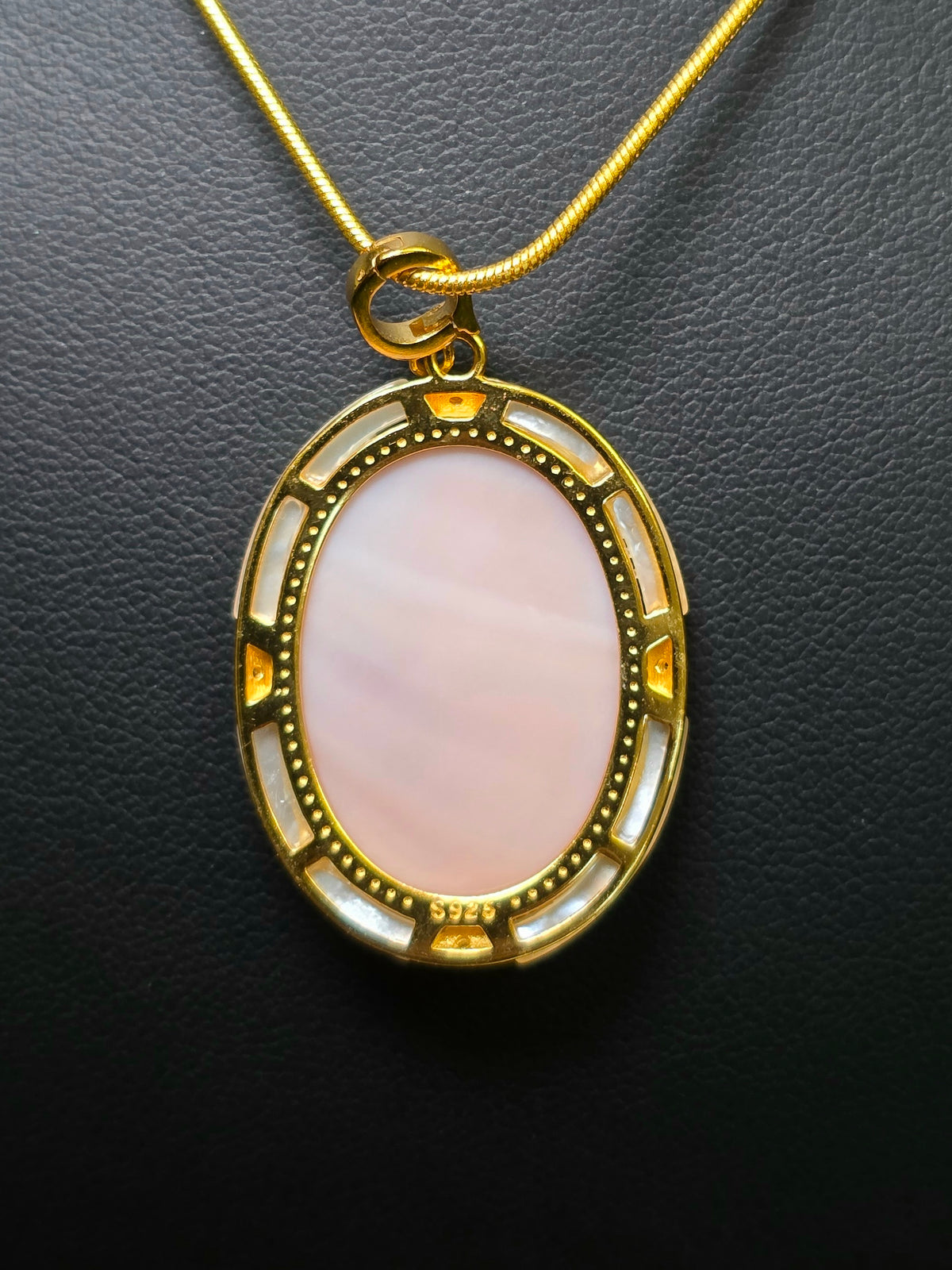 Pink Shell Moon Goddess Pendant