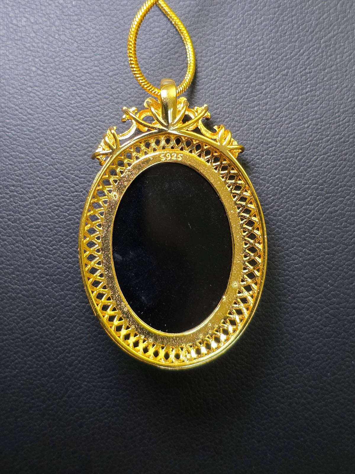 Black and White Agate Moon Goddess Pendant